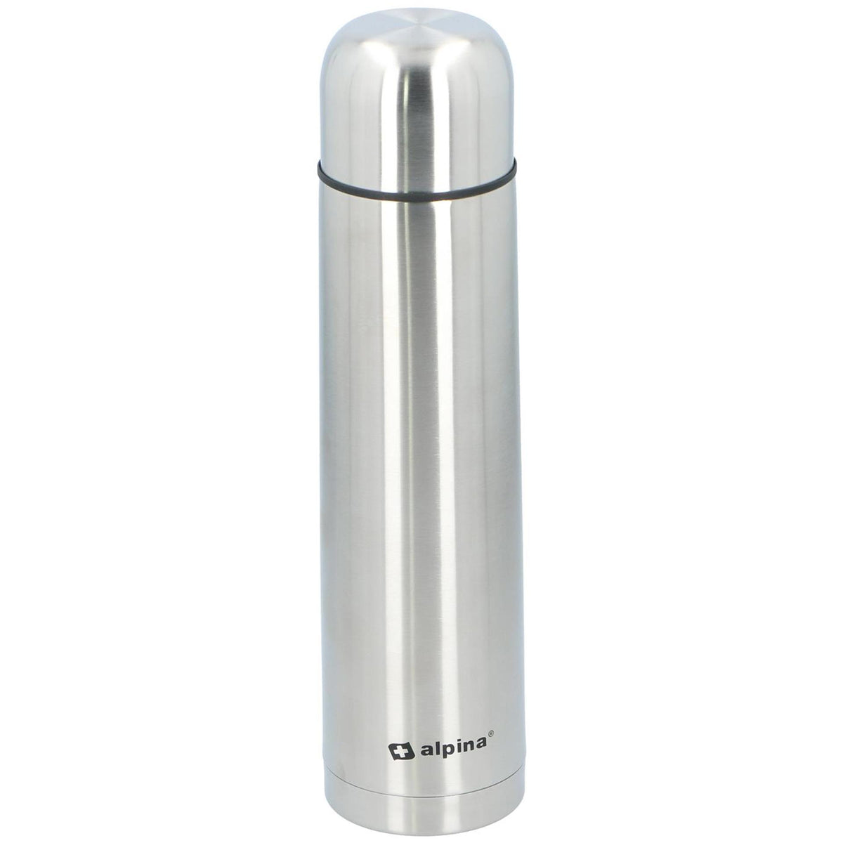 Alpina thermosfles - dubbelwandig - 1000 ml - incl. beker - roestvrij staal