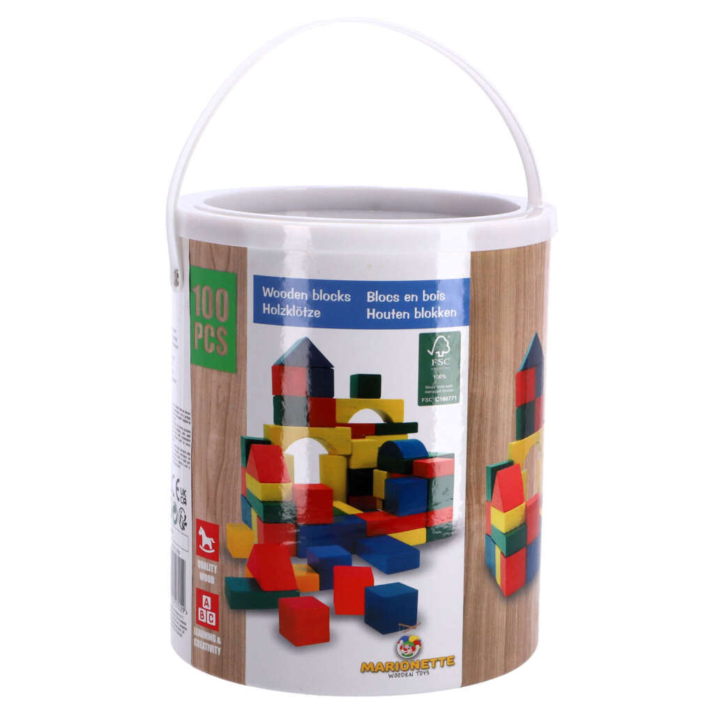 Blokkenton hout 100-delig | 2 stuks