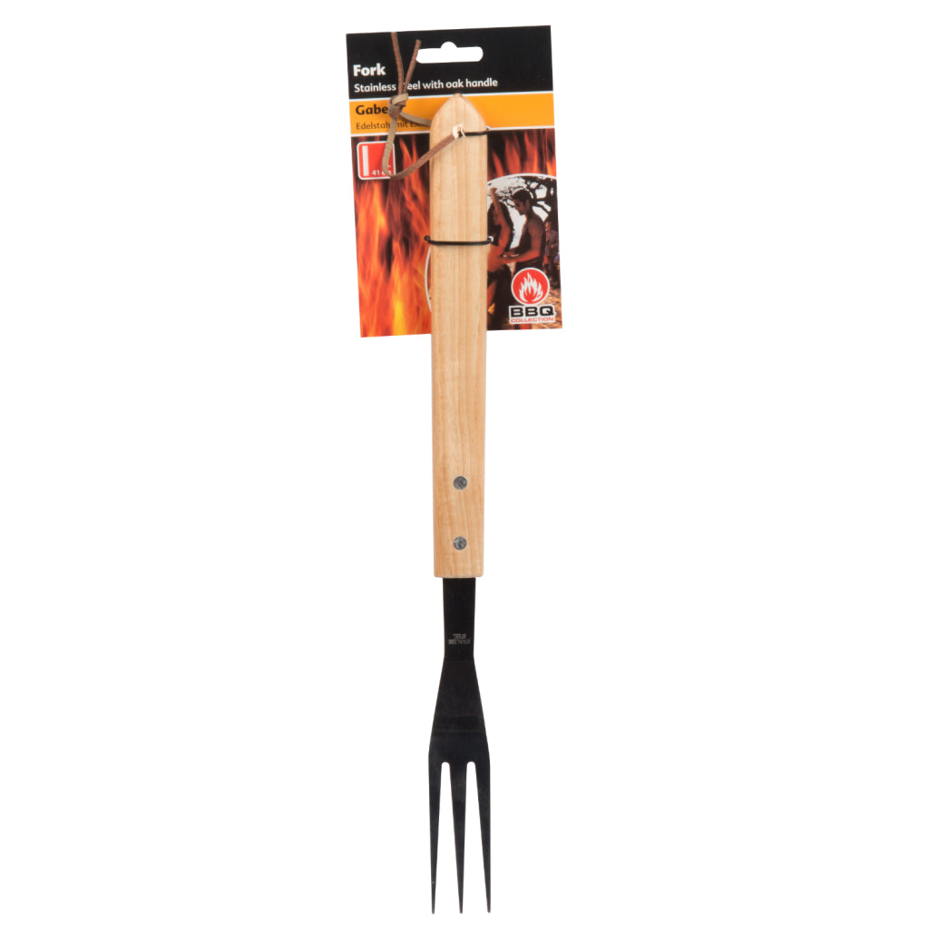 Bbq collection luxe vleesvork 41 cm eiken rvs