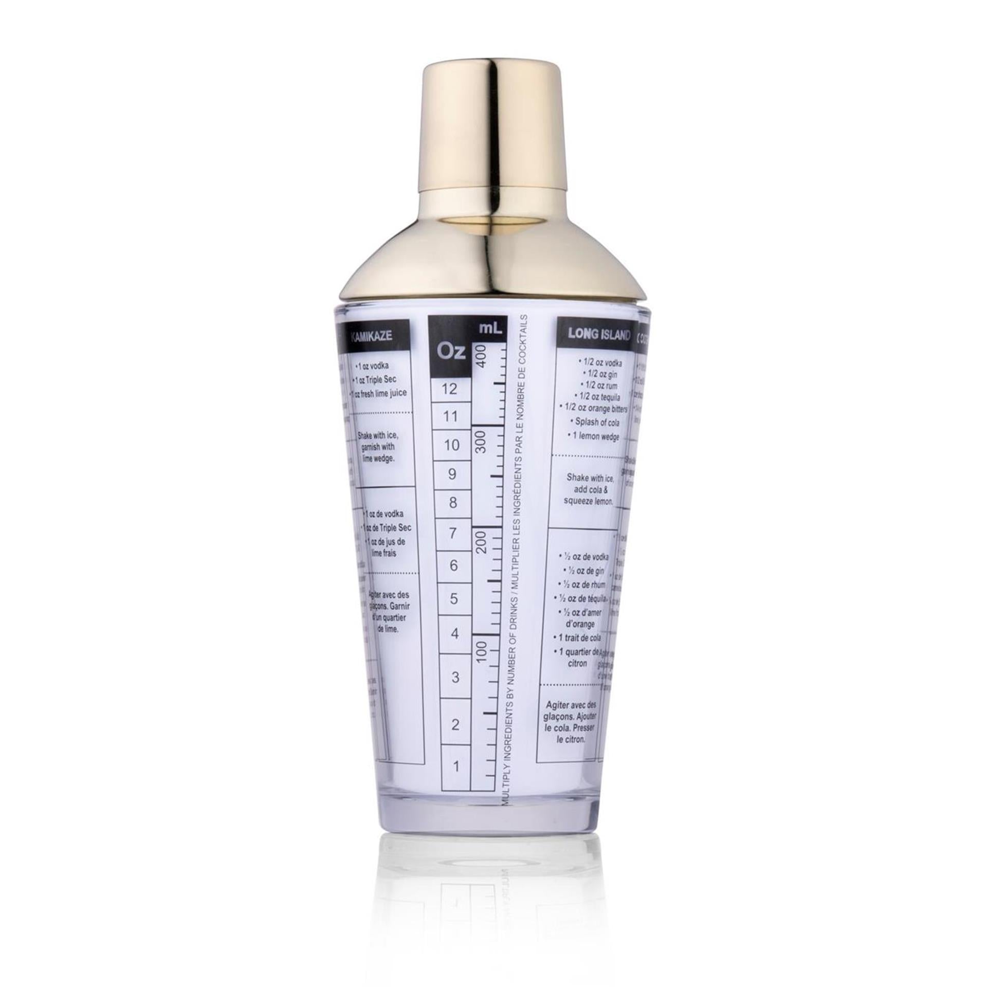 Alpina cocktailshaker glas met rvs deksel 480ml