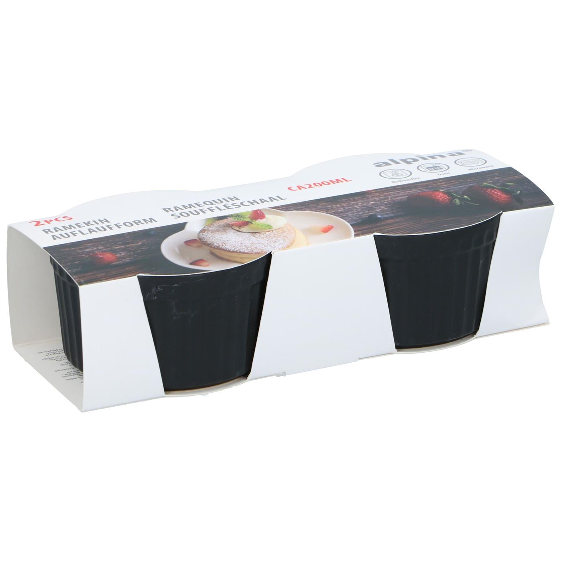 Alpina mini ovenschaal zwart 2 stuks