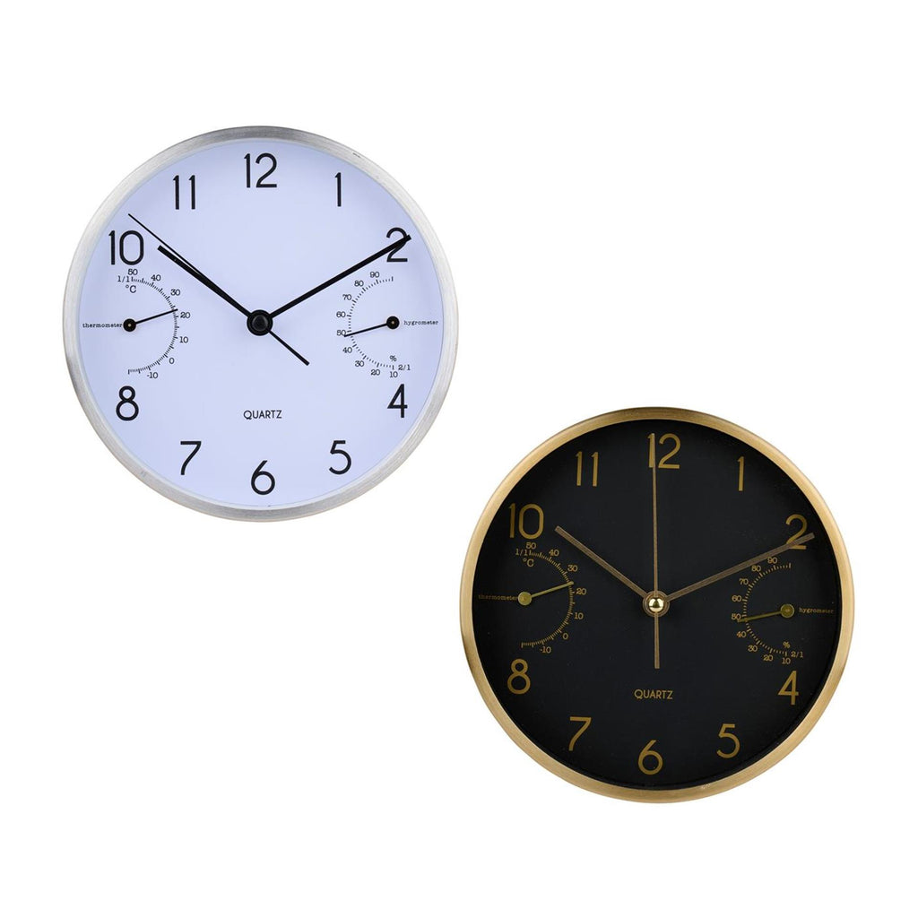 Tafelklok ø15cm wit-zilver of zwart-goud