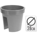 Basic Round Balkonbox 28 cm, hellgrau