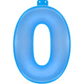 Einfache aufblasbare Zahl 0 blau 35 cm