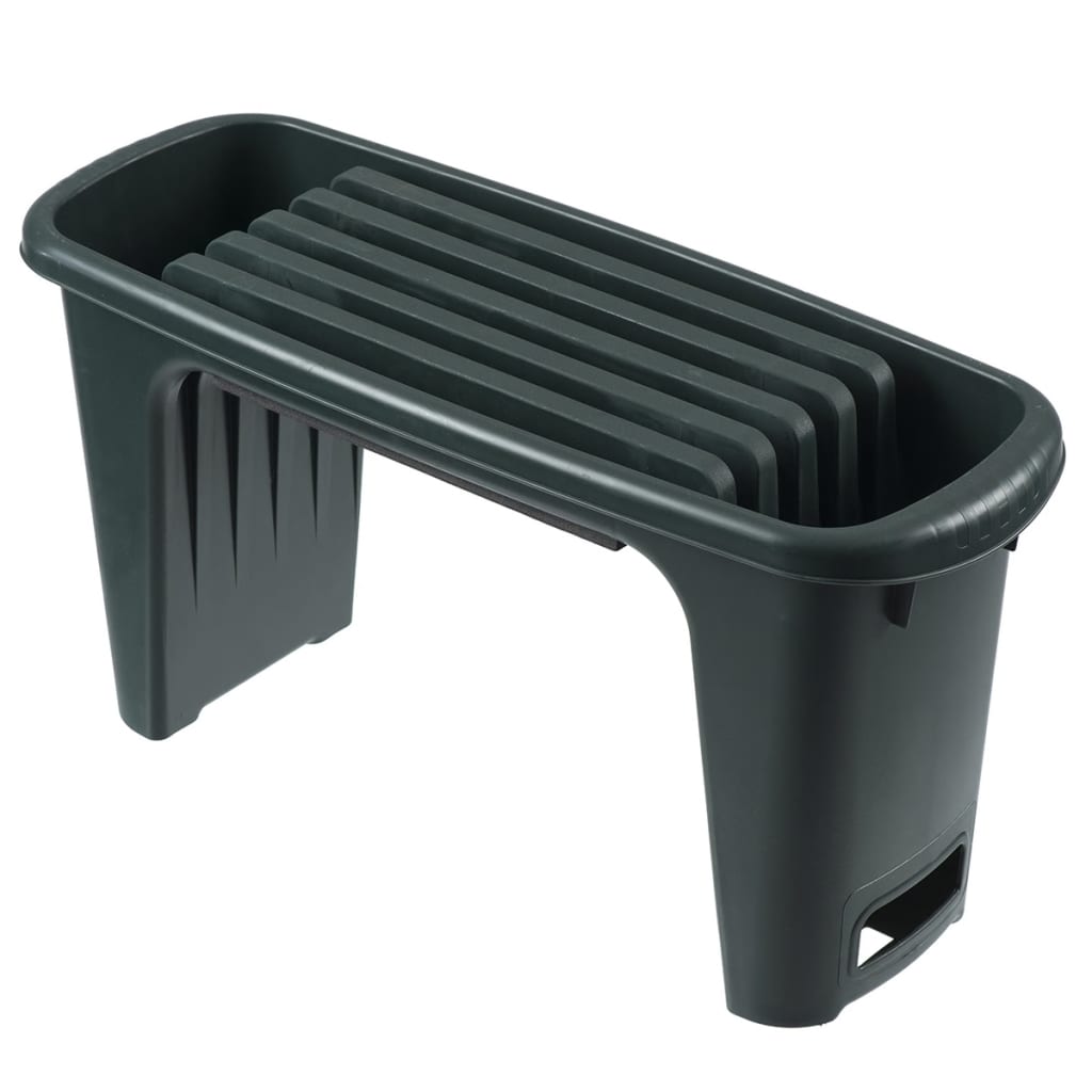 Natur-Garten-Kniebank 2-in-1 65,5 x 25 x 34 cm grün