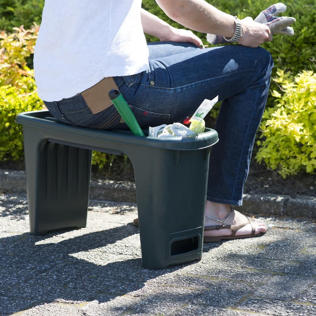 Natur-Garten-Kniebank 2-in-1 65,5 x 25 x 34 cm grün