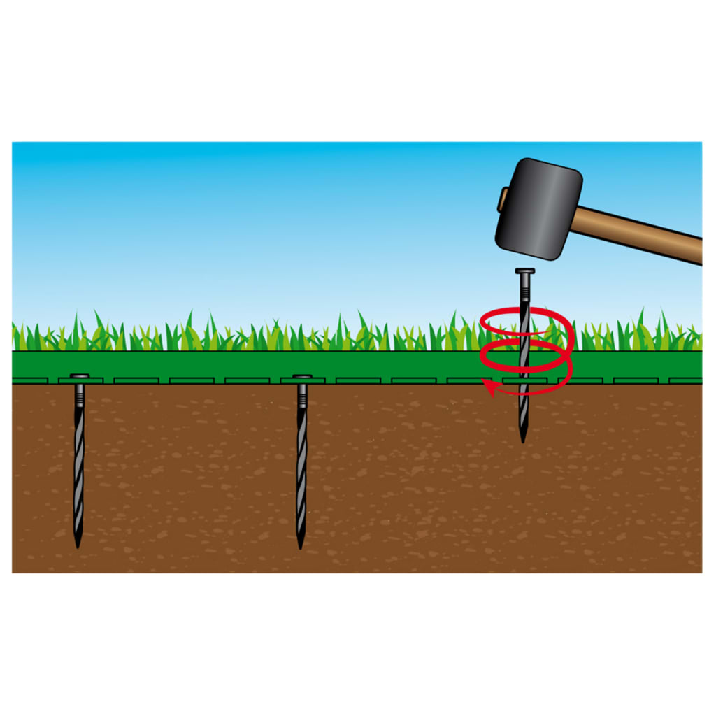 Naturbeet-Set h5 cm x 10 m mit Erdnägeln grau