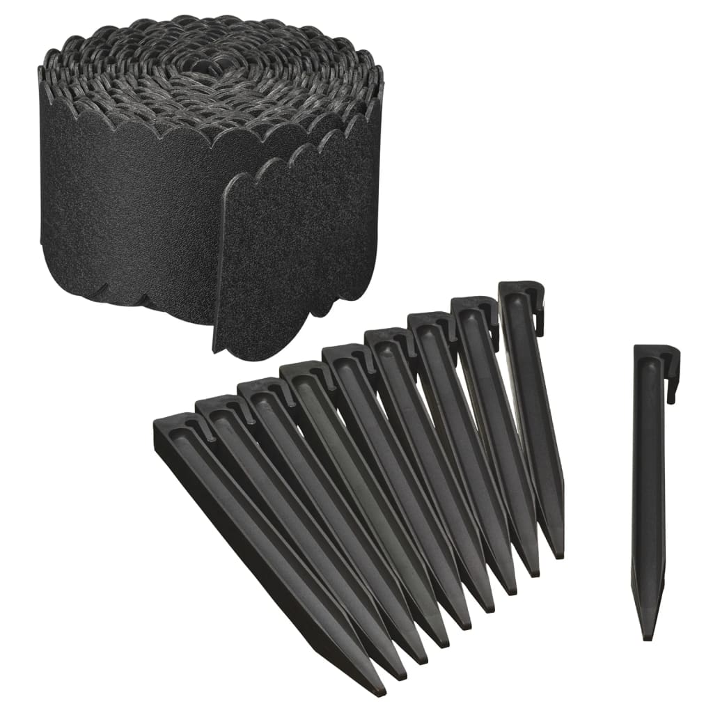 Dekoratives Naturbordüren-Set 13 cm x 12 m mit schwarzem Stift