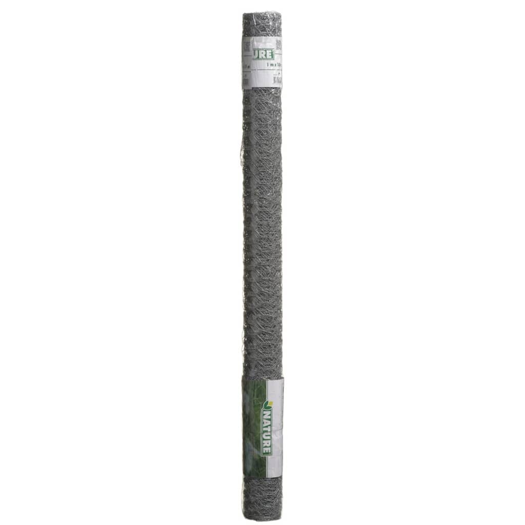 Natürliches sechseckiges Drahtgeflecht 1x10 m 25 mm verzinkter Stahl