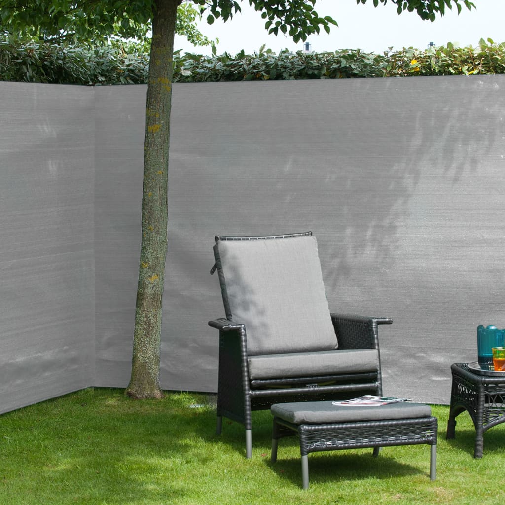 Sichtschutzwand für den Garten, 1 x 3 m, PE grau