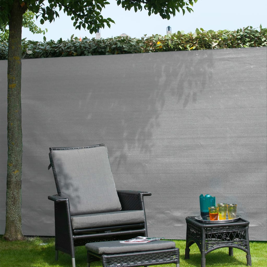 Sichtschutzwand für den Garten, 1 x 3 m, PE grau
