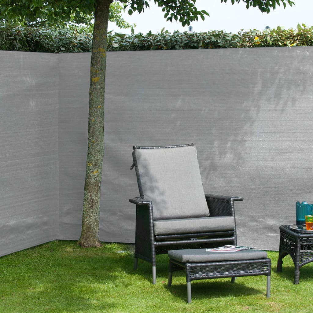 Sichtschutzwand für den Garten, 1,5 x 5 m, PE, grau