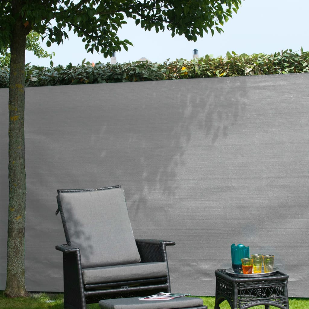 Sichtschutzwand für den Garten, 1,5 x 5 m, PE, grau