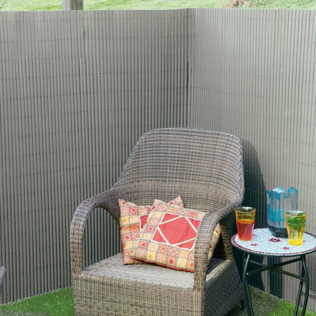 Doppelseitiger Sichtschutz für den Garten, 1 x 3 m, PVC, grau