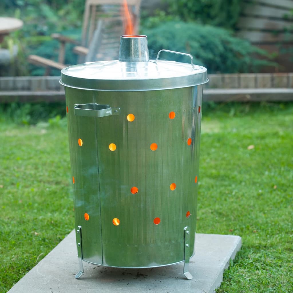 Runder Gartenverbrennungsofen 46x72 cm, verzinkter Stahl