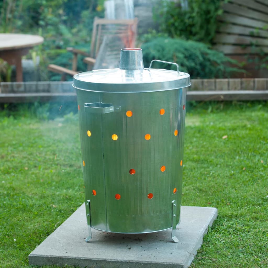 Runder Gartenverbrennungsofen 46x72 cm, verzinkter Stahl