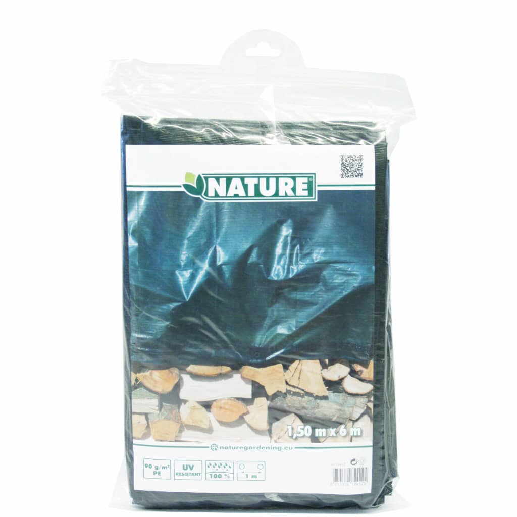 Naturholzabdeckung 1,5 x 6 m pe grün