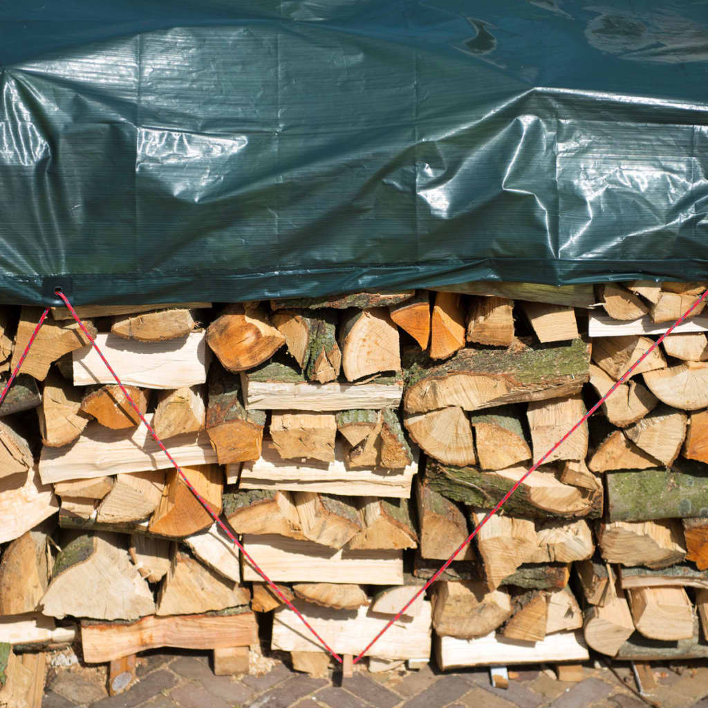 Natur-Brennholzabdeckung 2x8 m pe grün
