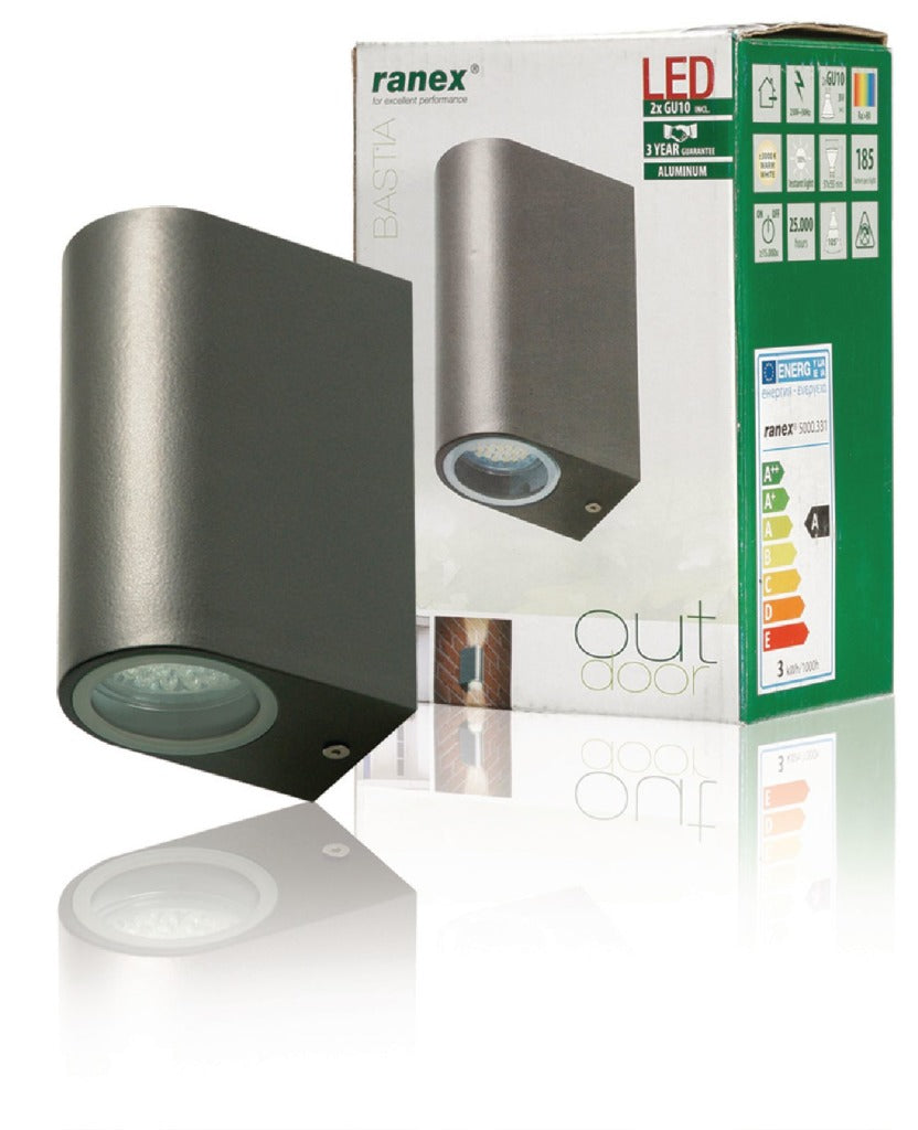 Ranex led wandlamp voor buiten 6 w 230 lm donkergrijs | 1 stuks - ra-5000331 - ra-5000331