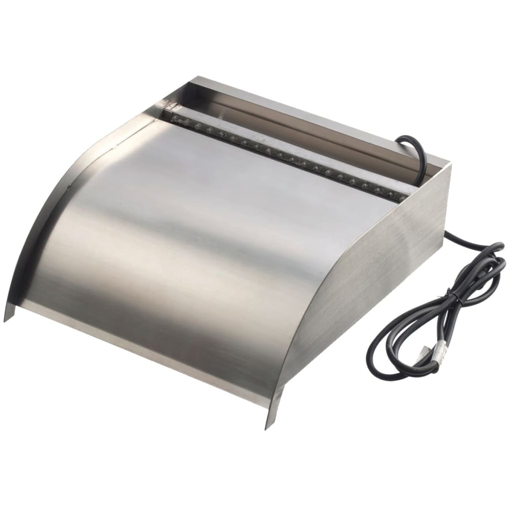 Ubbink Wasserfallschale Nevada mit LED-Beleuchtung, 30 cm, Edelstahl
