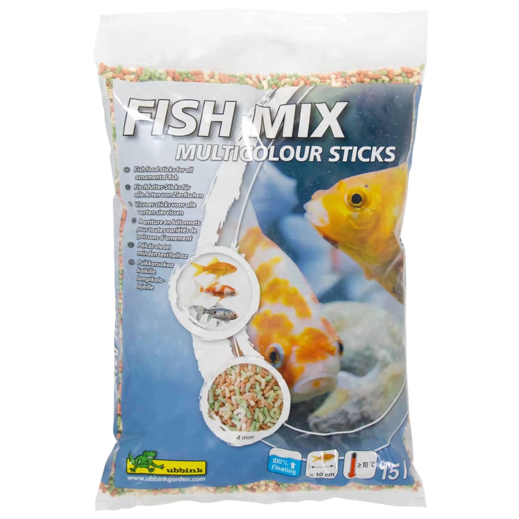 Ubbink Fischfutter Fischmischung Multikolen Stöcke 4 mm 15 l