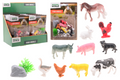 Johntoy animal world - boerderij dieren speelset 12-delig op kaart