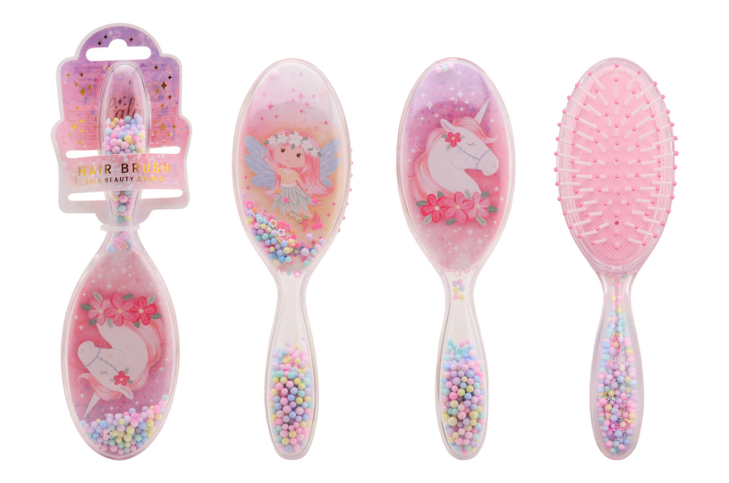 Johntoy Pinke Haarbürste für Kinder – Einhorn-Fee – 21 x 5 x 4 cm