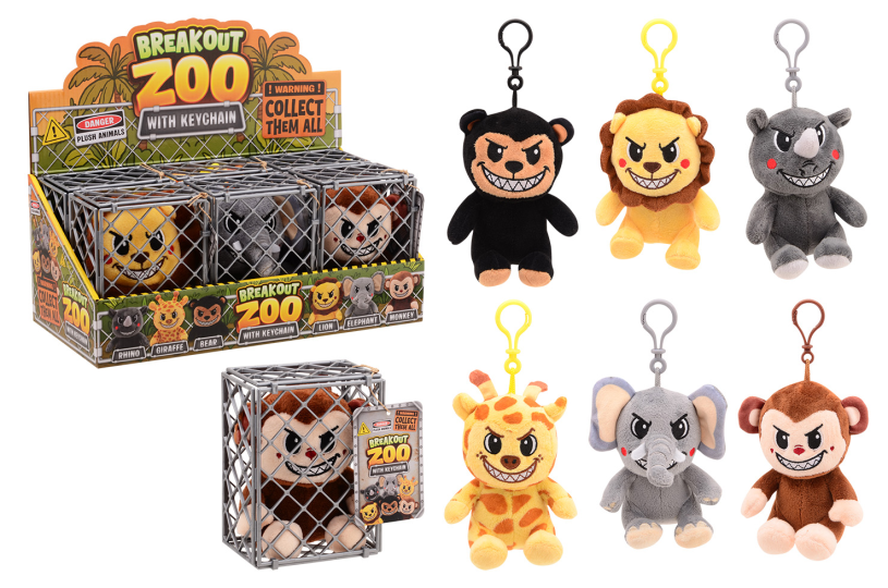 Johntoy break out zoo pluche dier in kooi