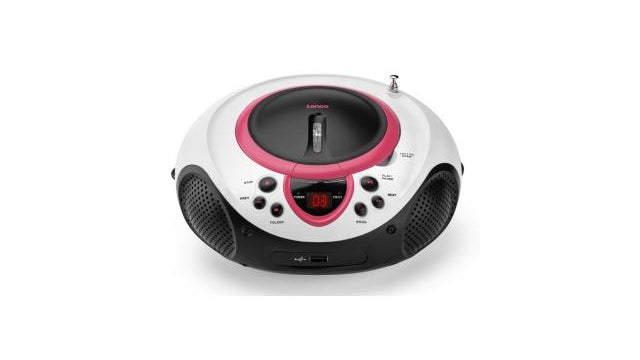 Lenco SCD38 tragbarer CD-USB-Player, pink