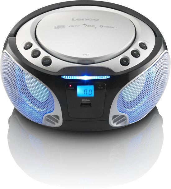 Lenco SCD-550 tragbarer Radio-CD-Player silber