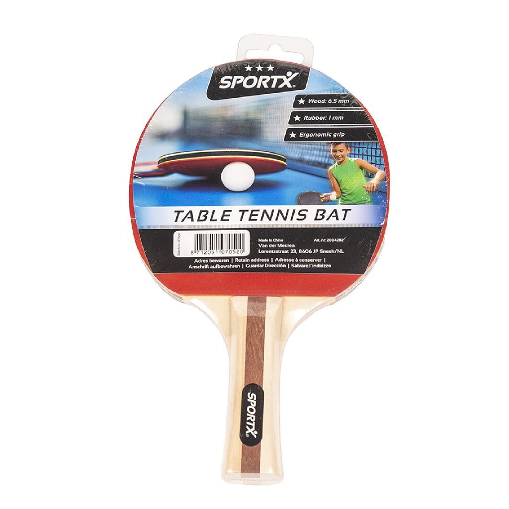 SportX Tischtennisschläger aus Gummi und Holz