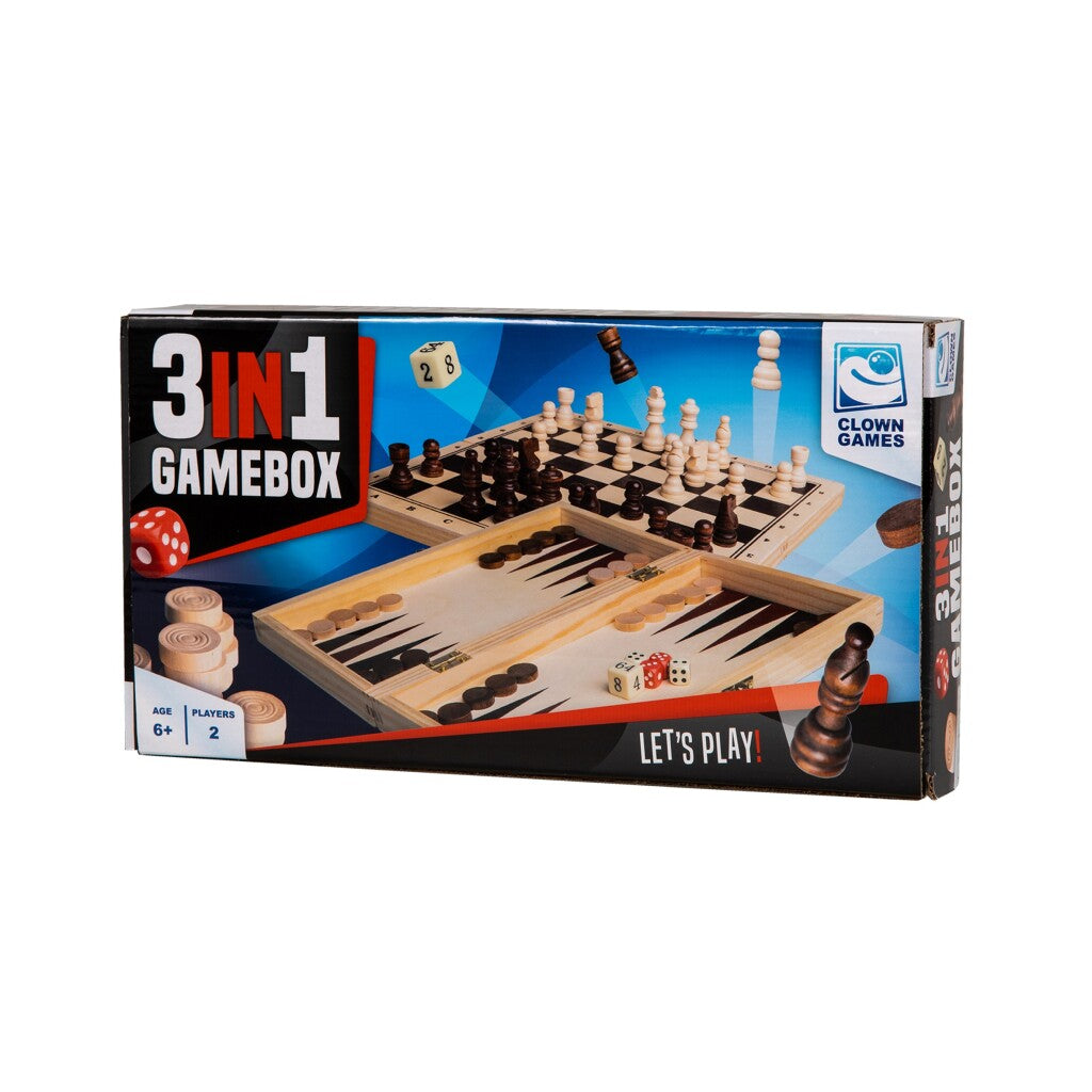 Clown games 3in1 spellendoos hout