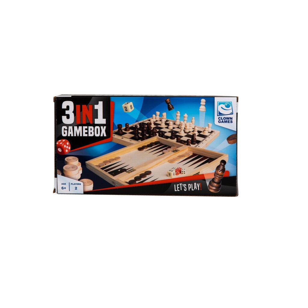 Clown games 3in1 spellendoos hout