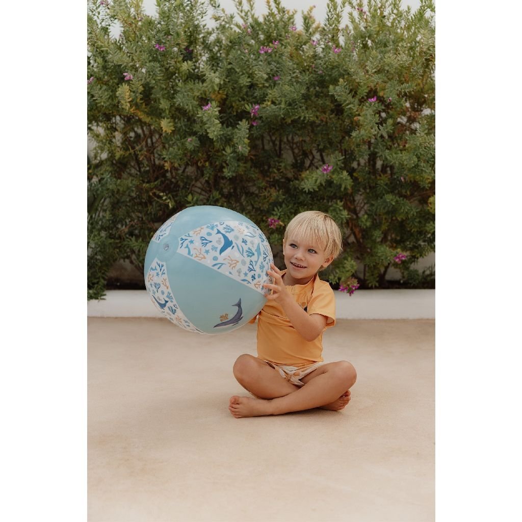 Little dutch strandbal blauw 35 cm ocean dreams