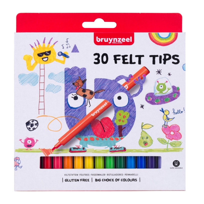 Bruynzeel viltstiften set | 30 kleuren