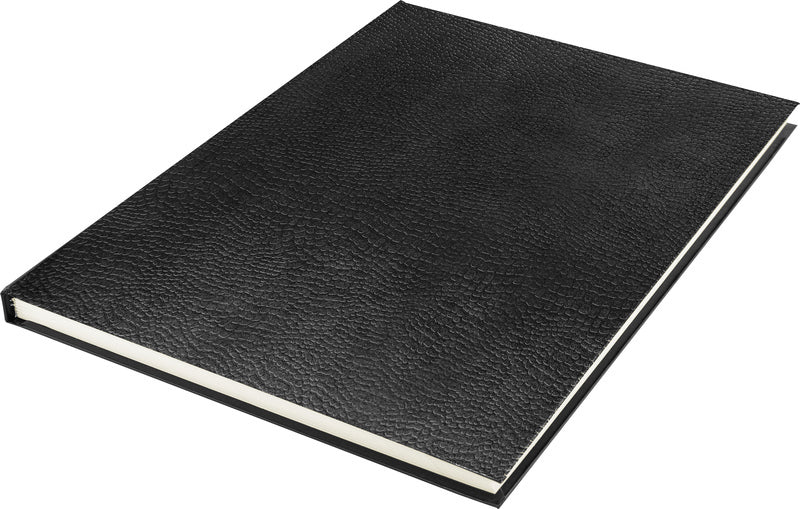 Kangaro k-5321 schetsboek a4 creme 120gr blanco papier, 140 blz hard cover imprint slang zwart