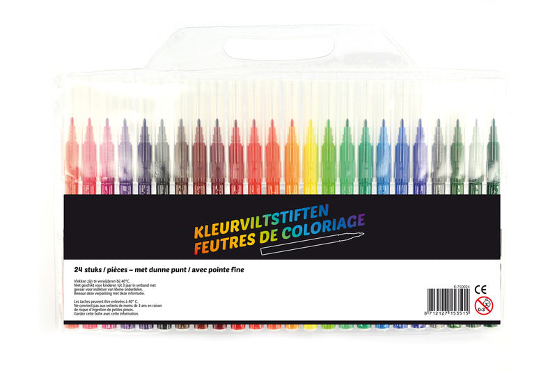 Kangaro K-750024 Filzstifte, feine Spitze, Etui mit 24 Farben