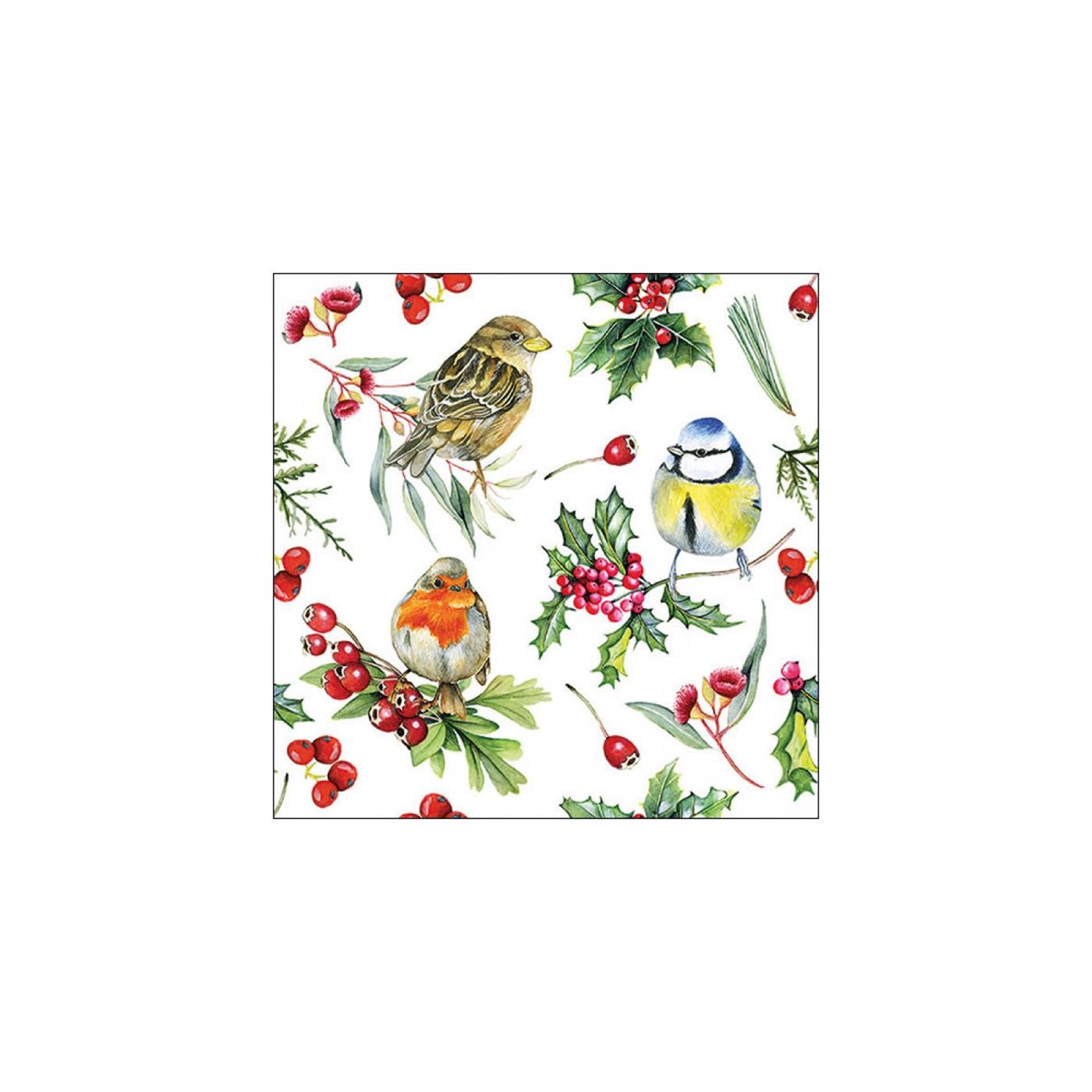 Ambiente servetten birds in winter 33cm