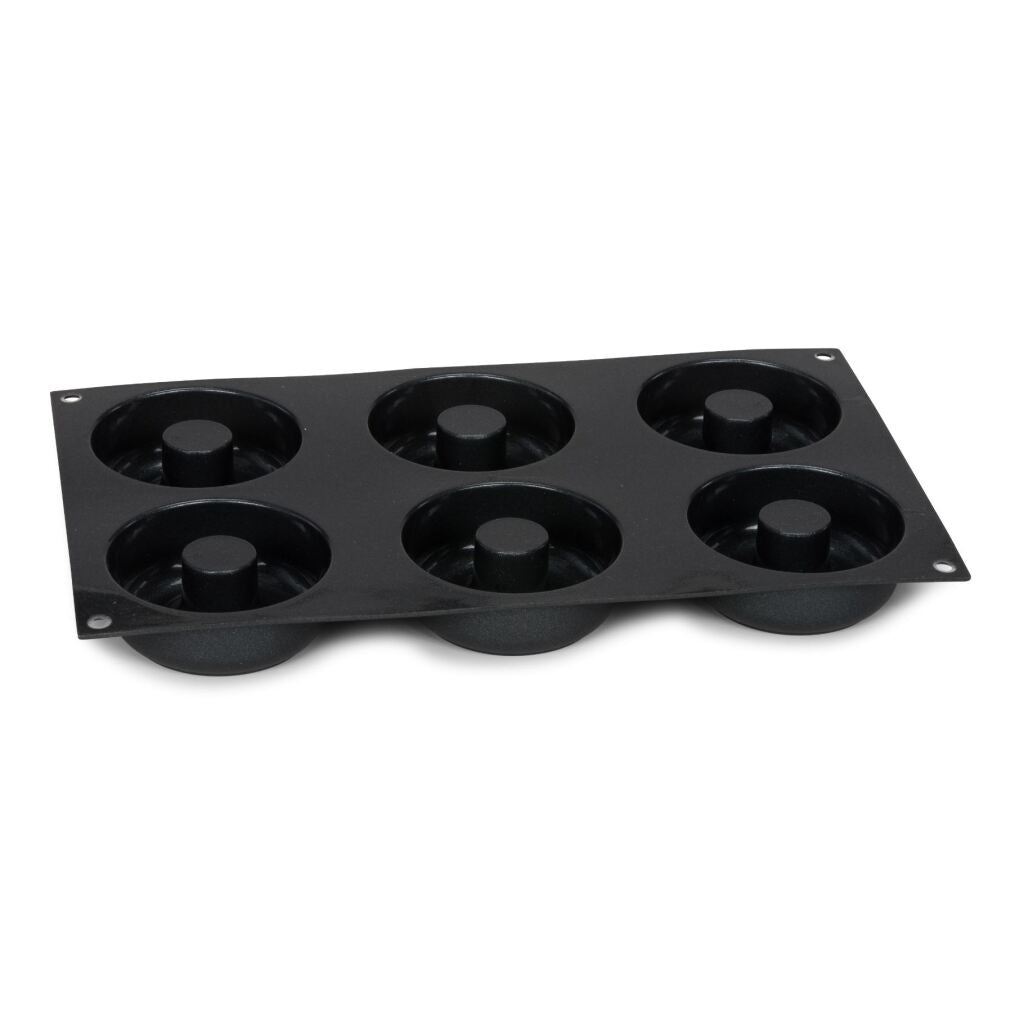 Patisse donutvorm 6 vaks 29x17 cm zwart siliconen
