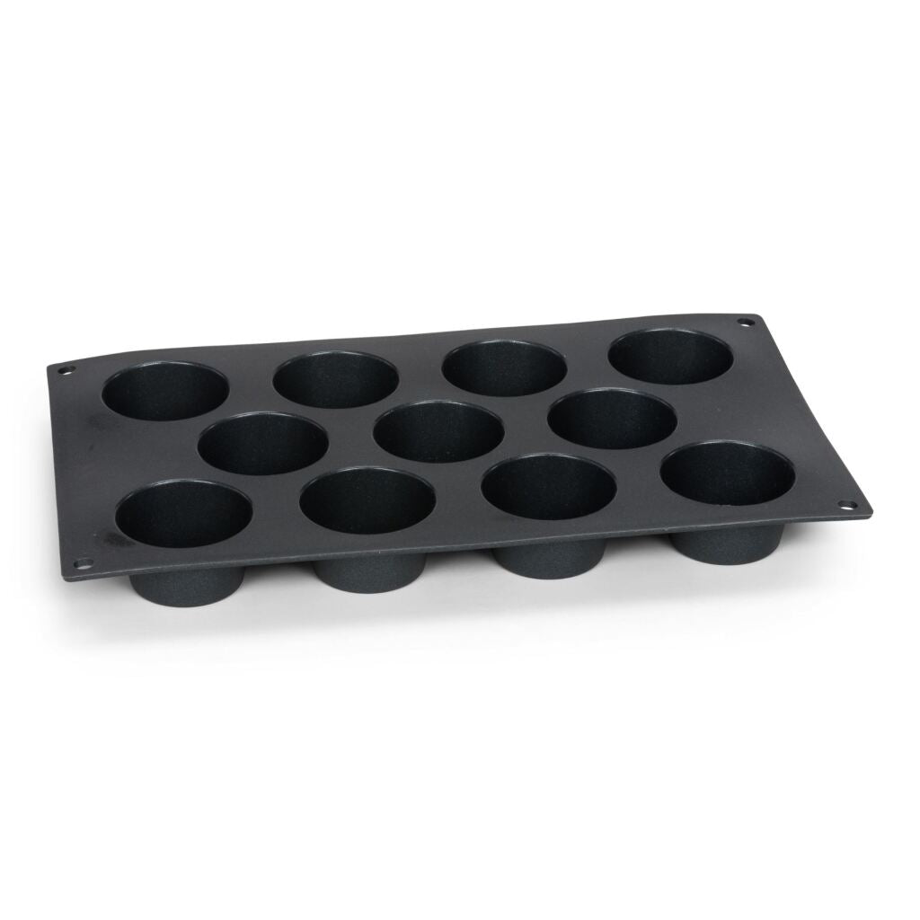 Patisse Mini-Muffinform, 11 Fächer, 29 x 17 cm, schwarzes Silikon