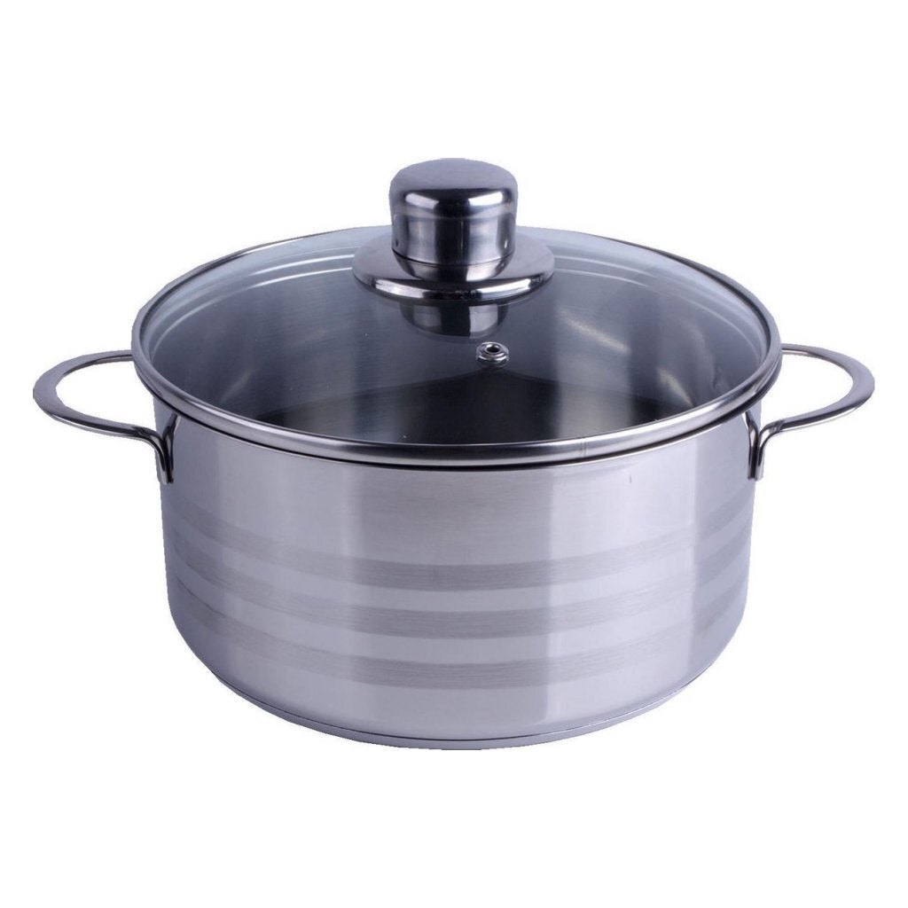 Basic -Topf 22 cm 4L + Glasdeckel Edelstahl Stahl