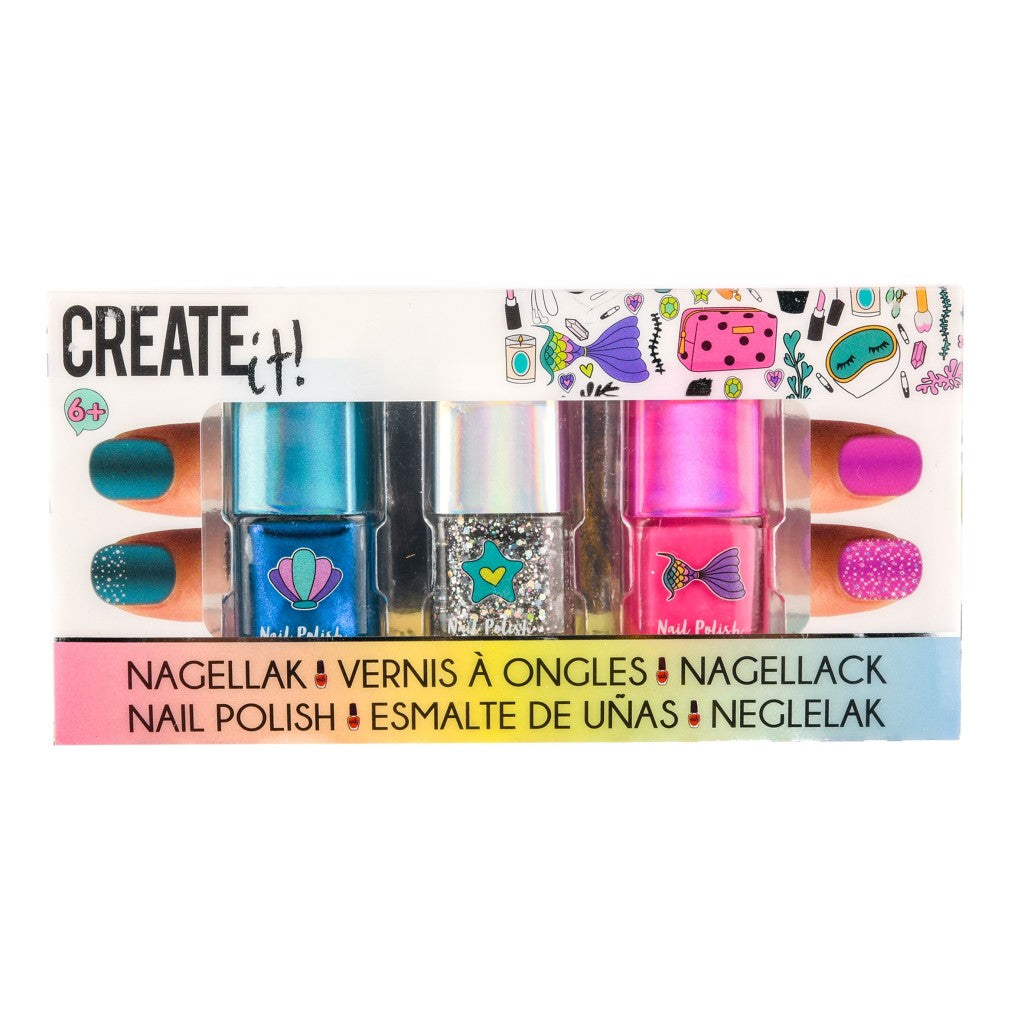 Create It! Beauty Nagellack Glitzer, 3 Stück.