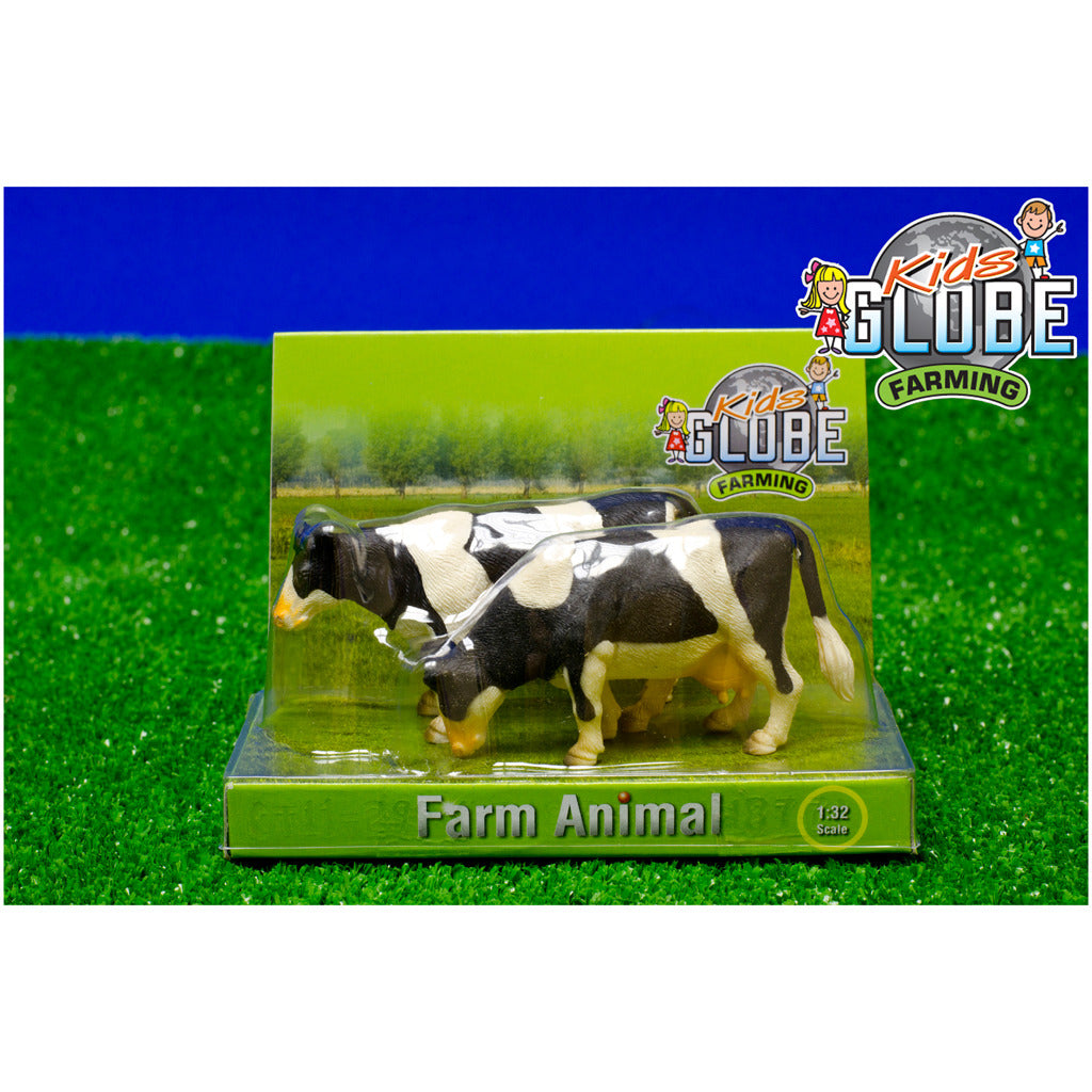 Kids globe koeien zwart wit staand 2stuks 1:32