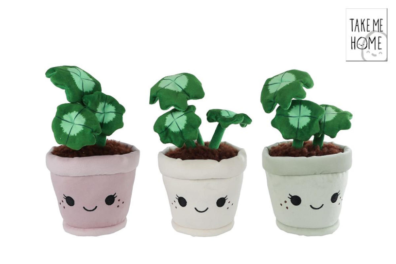 Take me home plant pluche klavertje-4 3ass 19cm