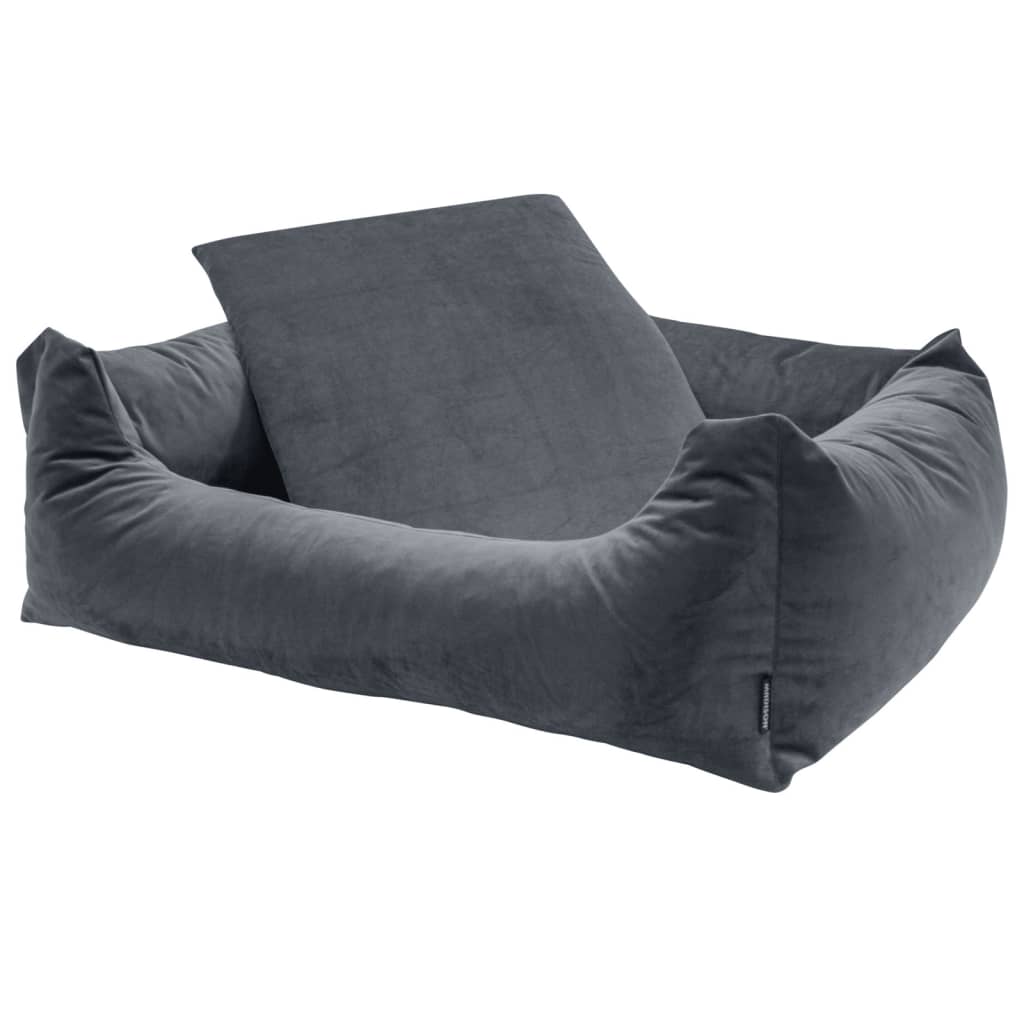 Madison Hundekorb aus Samt, 80 x 67 x 22 cm, grau