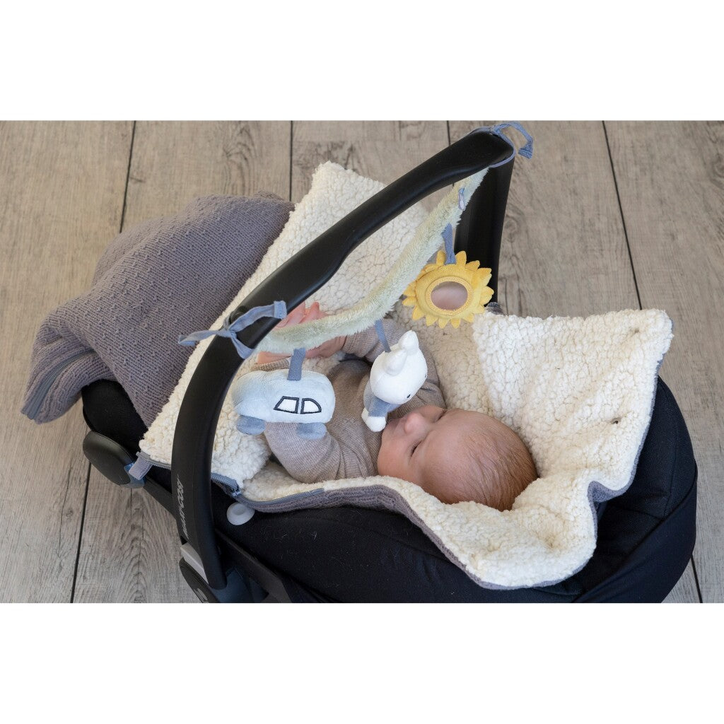 Tiamo Miffy Kinderwagen-Spannvorrichtung, flauschig blau