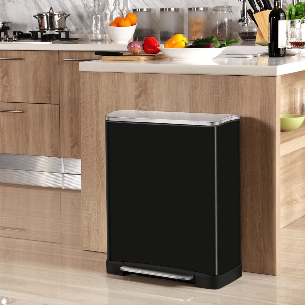 Eko Eko Treteimer E-Cube 50 l Mattschwarz