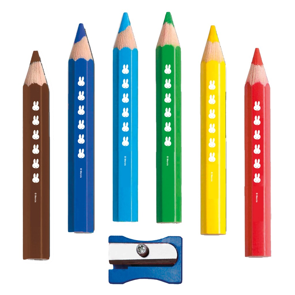 Bambolino Toys Miffy Buntstifte, 6 Stück + Anspitzer