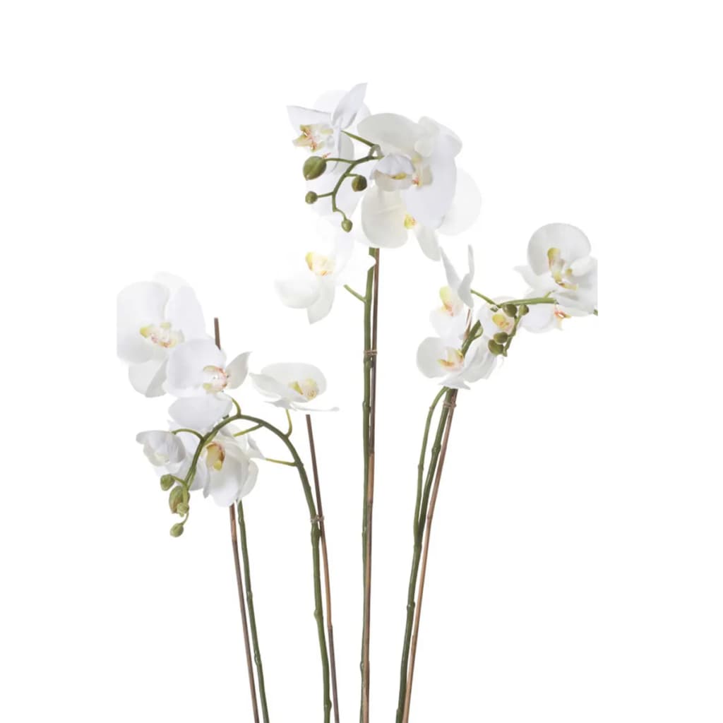 Smaragdgrüne künstliche Orchidee mit Moos, weiß, 90 cm, 20,355