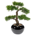 Smaragdgrüner künstlicher Zedern-Bonsai, 34 cm, 420001